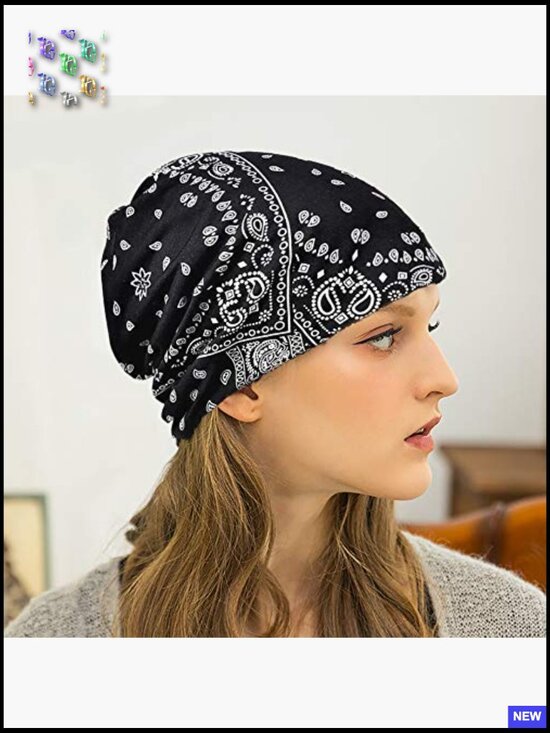 Cotton Slouchy Beanie Cap Scarf Dual Use Open Top Chemo Headwear